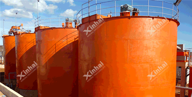Xinhai leaching mixing tank application site of a mineral processing plant